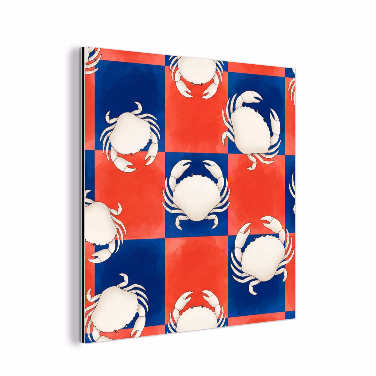 Aluminium schilderij - Patroon - Zeeleven - Rood - Blauw - Abstract — 1
