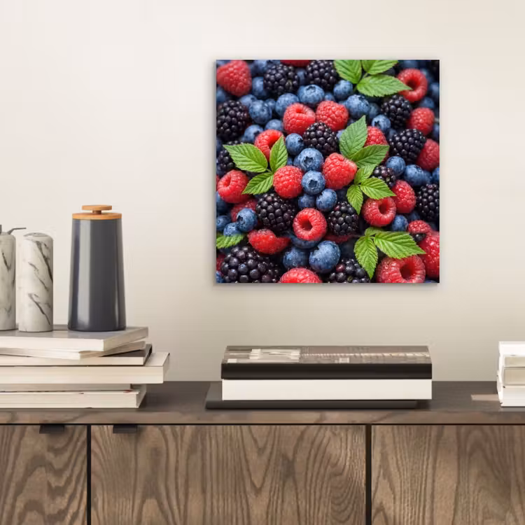 Aluminium schilderij - Bessen - Vers - Waterdruppels - Kleurrijk - Eten — 2
