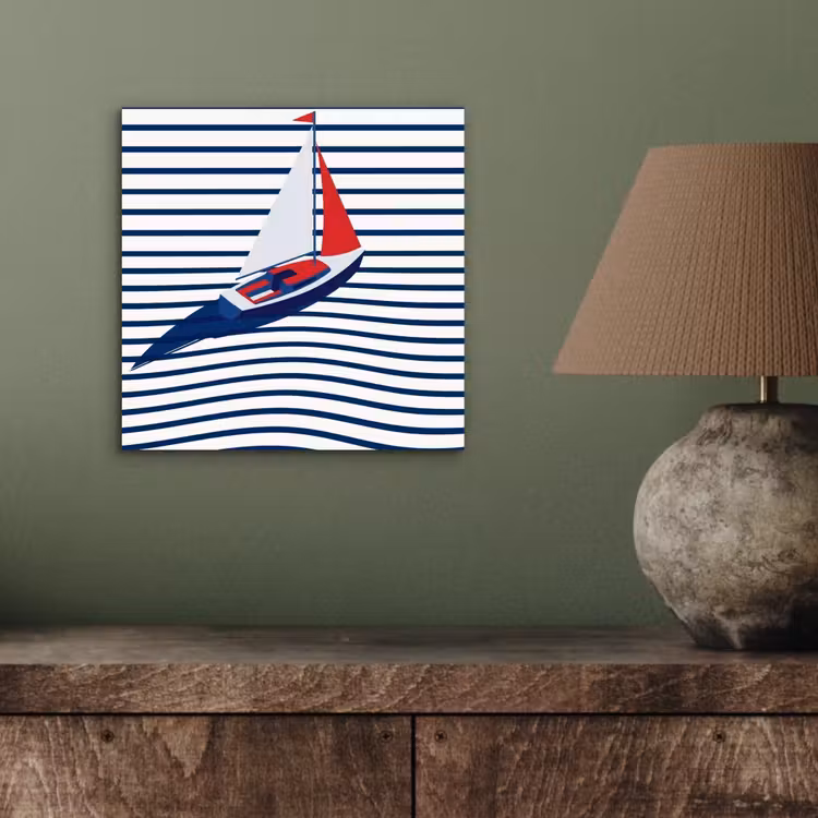 Aluminium schilderij - Boot - Water - Abstract - Blauw — 3