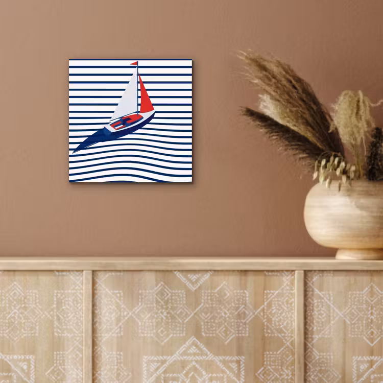 Aluminium schilderij - Boot - Water - Abstract - Blauw — 5