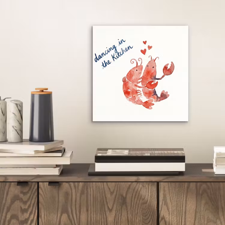 Aluminium schilderij - Dier - Dans - Liefde - Waterverf - Rood — 2