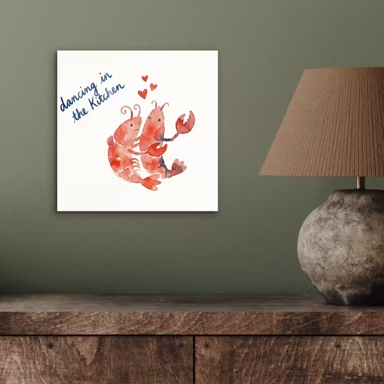 Aluminium schilderij - Dier - Dans - Liefde - Waterverf - Rood — 3