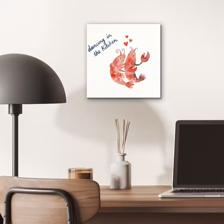 Aluminium schilderij - Dier - Dans - Liefde - Waterverf - Rood — 6