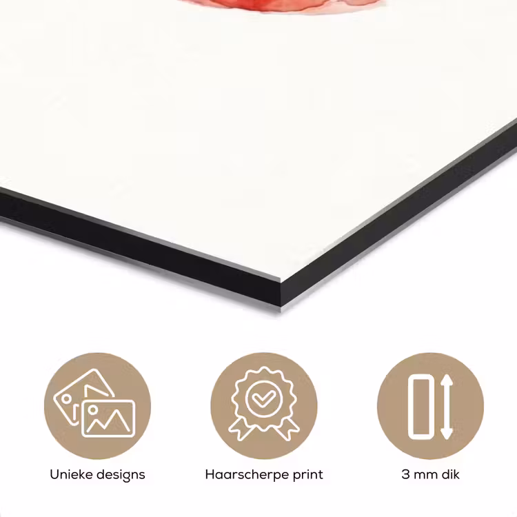 Aluminium schilderij - Dier - Dans - Liefde - Waterverf - Rood — 7