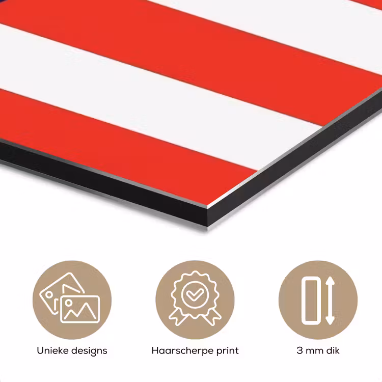 Aluminium schilderij - Eten - Spreuk - Keuken - Grafisch - Rood-Wit — 7