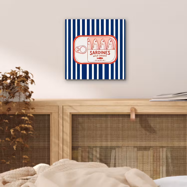 Aluminium schilderij - Eten - Vis - Blik - Illustratie - Rood — 4