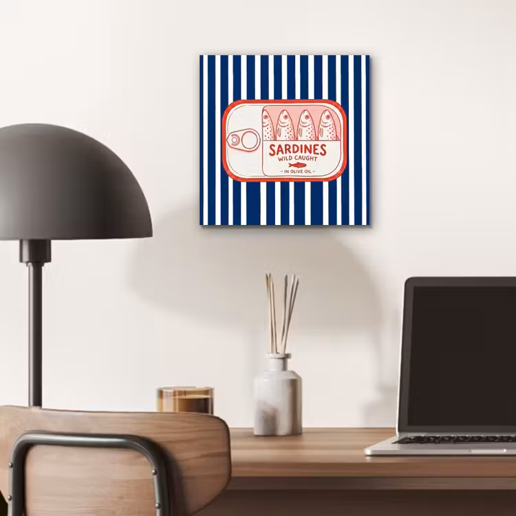 Aluminium schilderij - Eten - Vis - Blik - Illustratie - Rood — 6