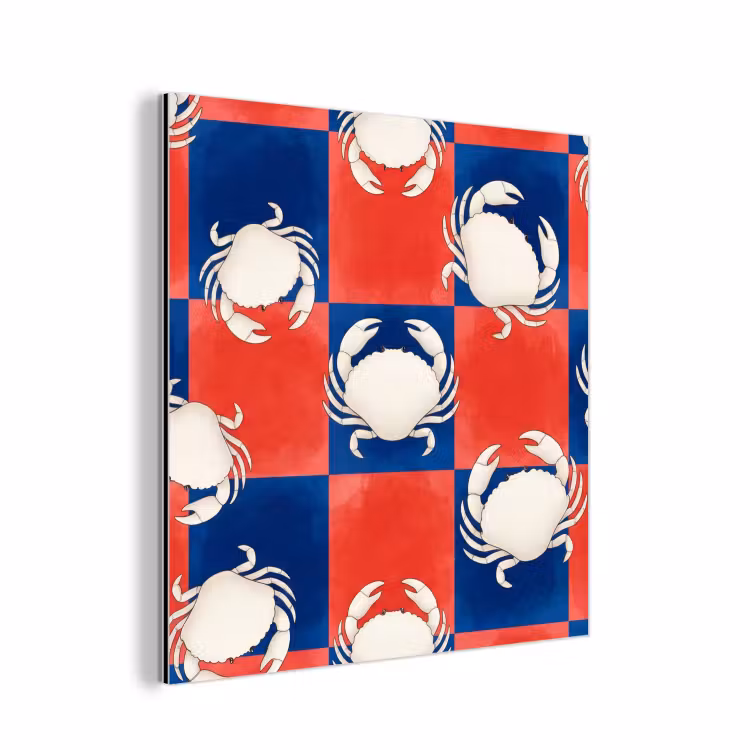 Aluminium schilderij - Patroon - Zeeleven - Rood - Blauw - Abstract — 1