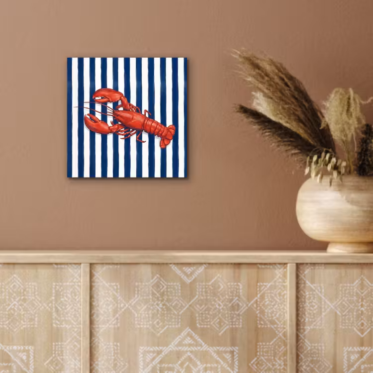 Aluminium schilderij - Schaaldier - Kreeft - Marine - Illustratie - Rood — 5