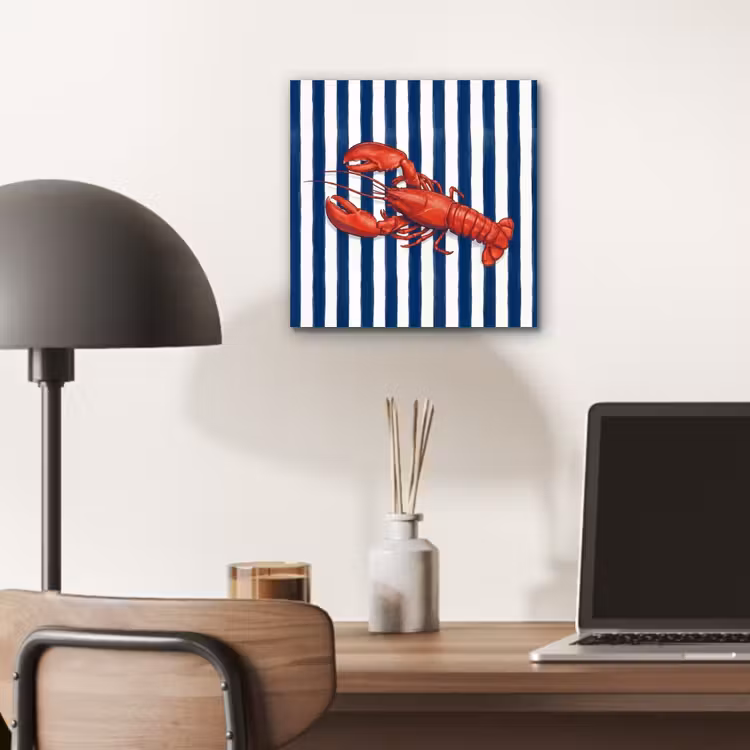 Aluminium schilderij - Schaaldier - Kreeft - Marine - Illustratie - Rood — 6