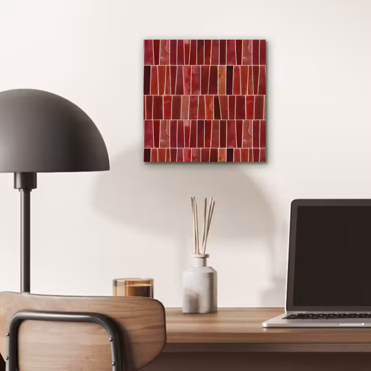 Aluminium schilderij - Tegels - Modern - Structuur - Dieprood — 6