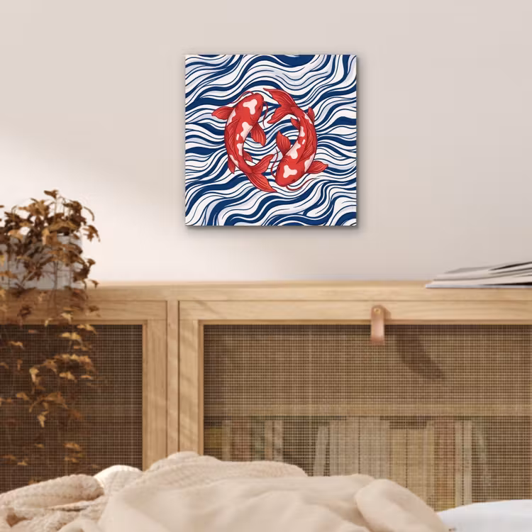 Aluminium schilderij - Vis - Water - Natuur - Illustratie - Rood — 4
