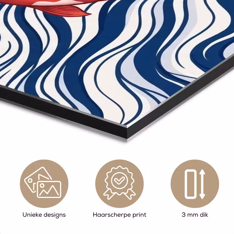 Aluminium schilderij - Vis - Water - Natuur - Illustratie - Rood — 7