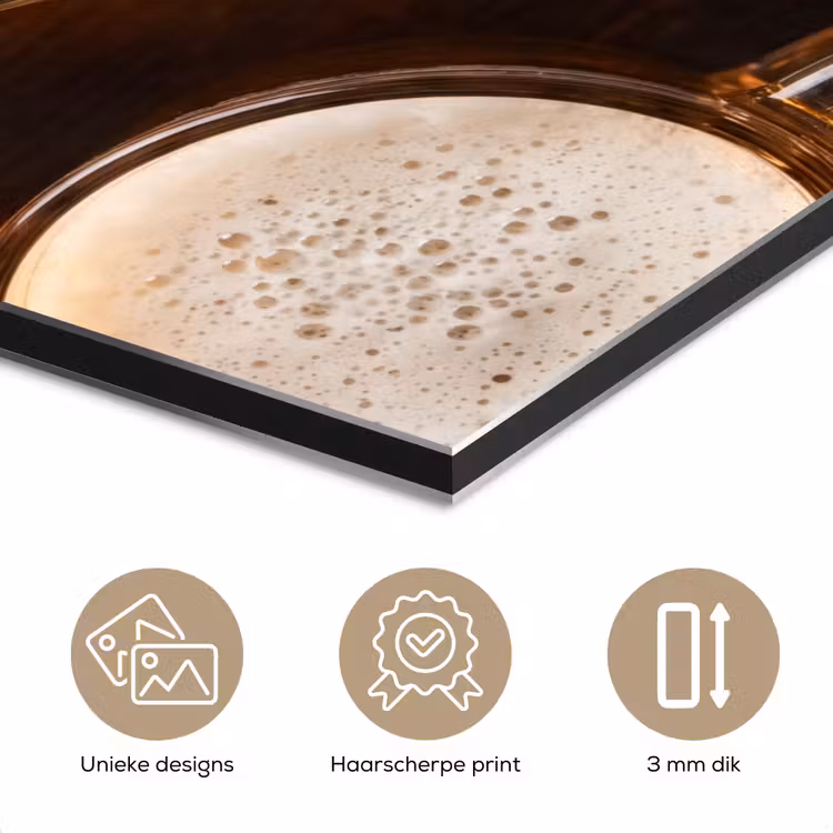 Aluminium schilderij - Bier - Glazen - Schuim - Hout - Drank — 7