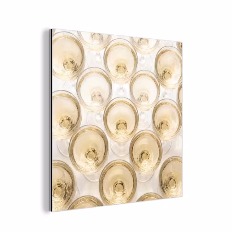 Aluminium schilderij - Drank - Glazen - Feest - Goud — 1