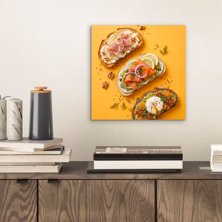 Aluminium schilderij - Eten - Brood - Ontbijt - Modern - Kleurrijk — 2