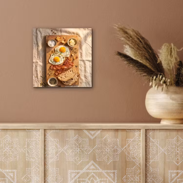 Aluminium schilderij - Eten - Ontbijt - Hout - Rustiek - Geel — 5