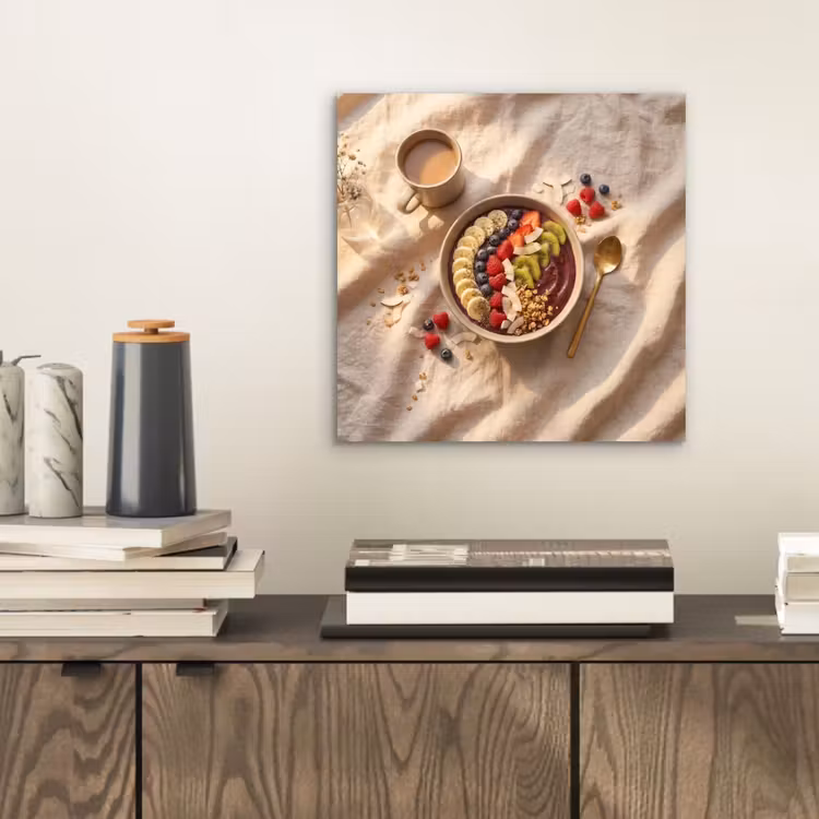 Aluminium schilderij - Eten - Ontbijtkom - Fruit - Gezond - Kleurrijk — 2