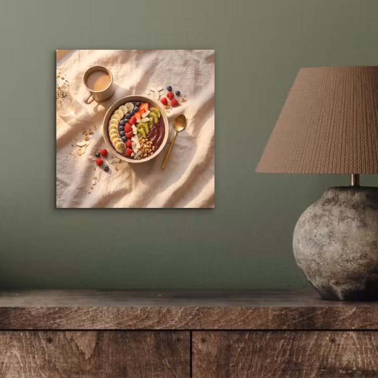 Aluminium schilderij - Eten - Ontbijtkom - Fruit - Gezond - Kleurrijk — 3