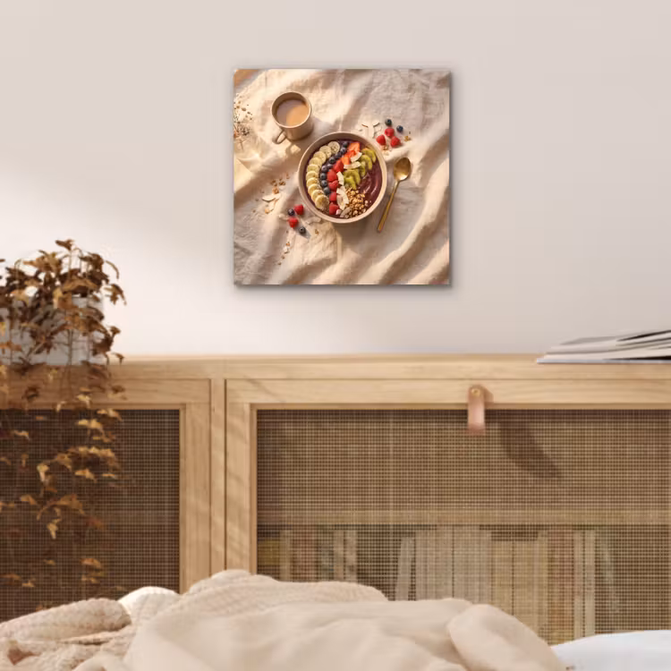 Aluminium schilderij - Eten - Ontbijtkom - Fruit - Gezond - Kleurrijk — 4