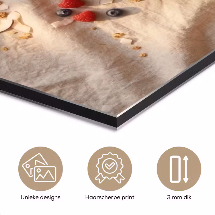 Aluminium schilderij - Eten - Ontbijtkom - Fruit - Gezond - Kleurrijk — 7