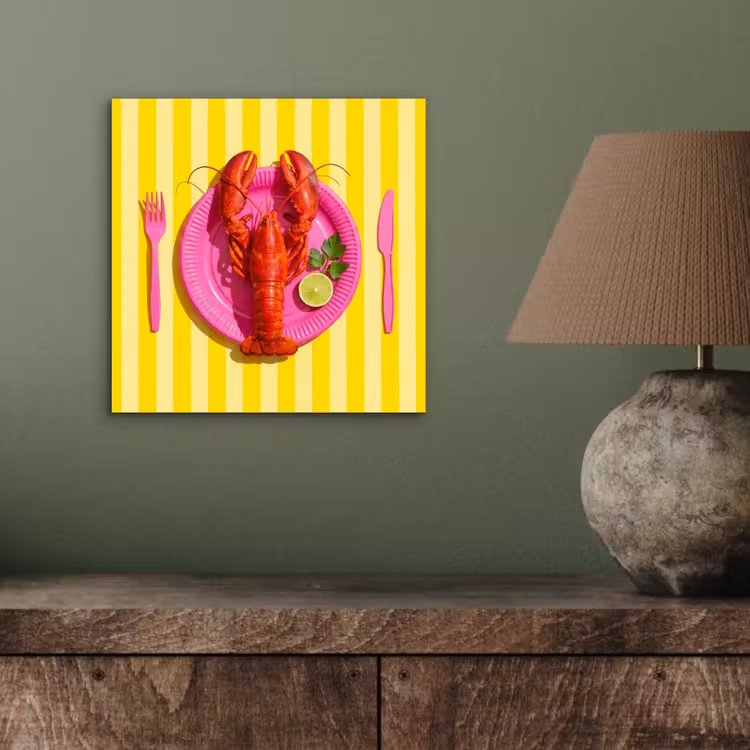 Aluminium schilderij - Eten - Roze - Geel - Modern - Culinaire — 3