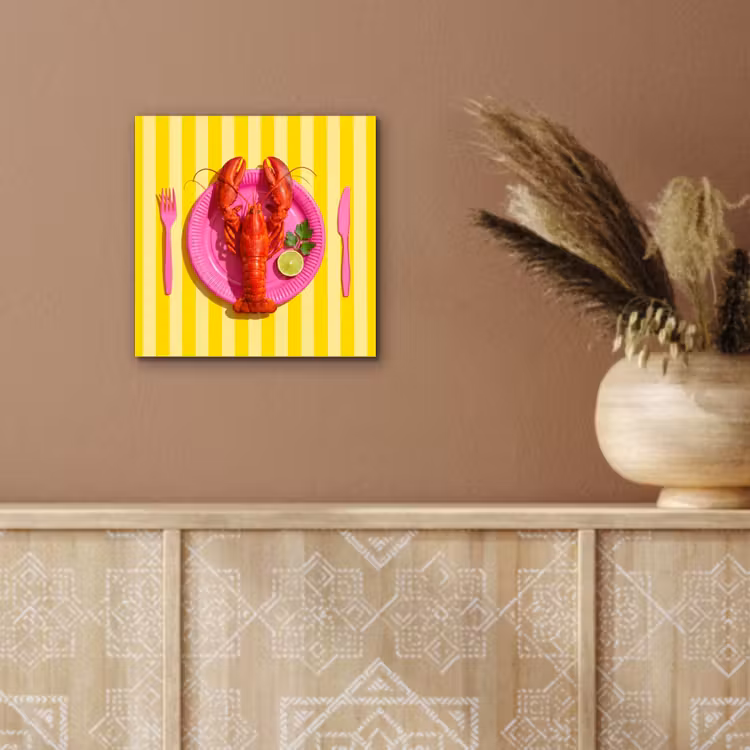 Aluminium schilderij - Eten - Roze - Geel - Modern - Culinaire — 5