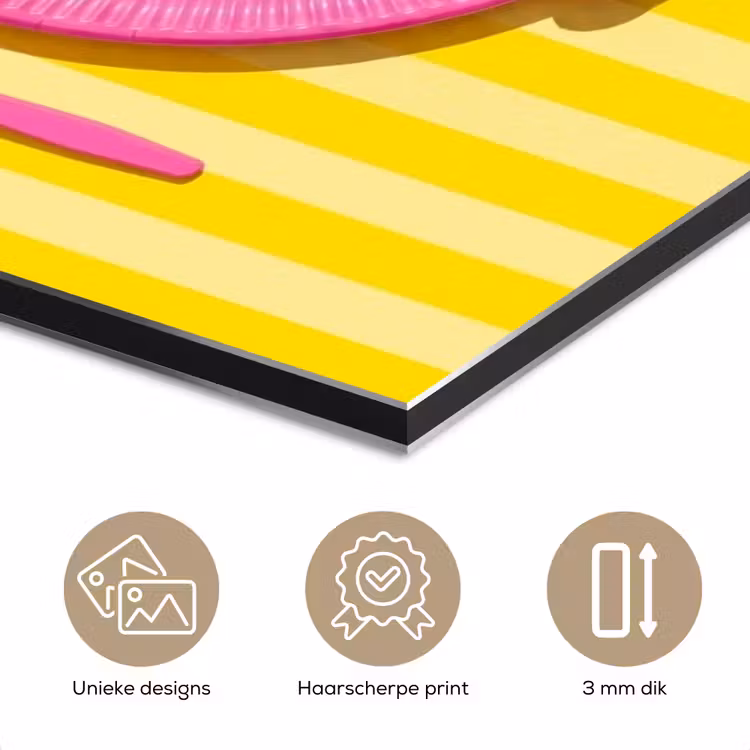 Aluminium schilderij - Eten - Roze - Geel - Modern - Culinaire — 7