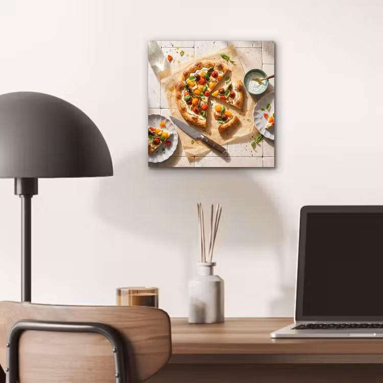 Aluminium schilderij - Eten - Tomaten - Basilicum - Maaltijd - Vers — 6