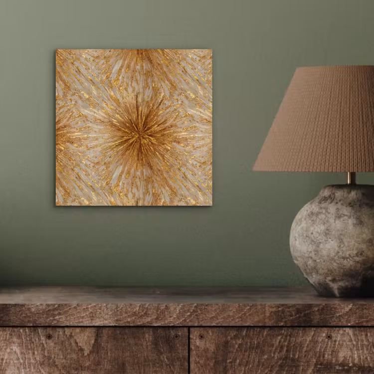 Aluminium schilderij - Explosie - Abstract - Goud - Wit — 3