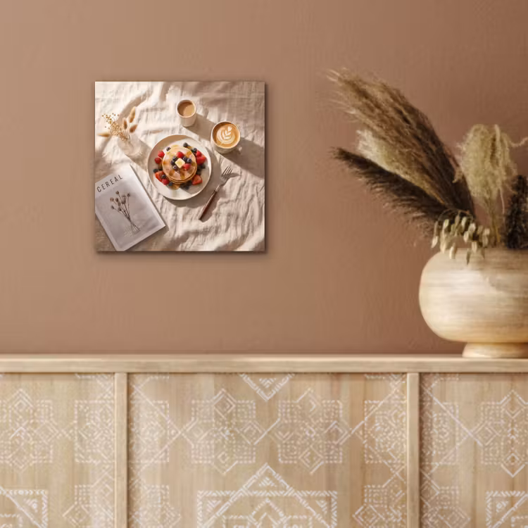 Aluminium schilderij - Pannenkoeken - Bessen - Ontbijt - Modern - Beige — 5