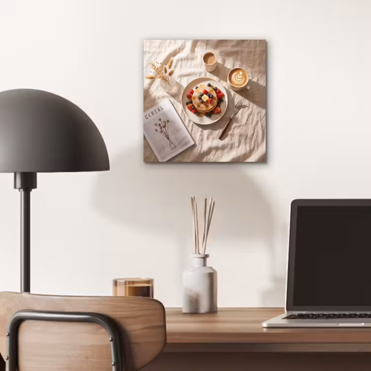 Aluminium schilderij - Pannenkoeken - Bessen - Ontbijt - Modern - Beige — 6
