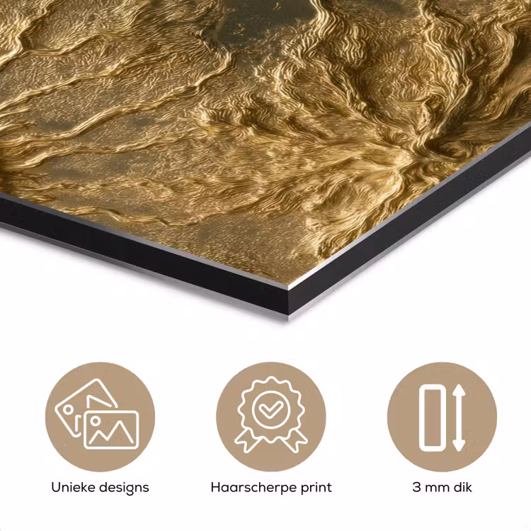Aluminium schilderij - Zon - Reliëf - Antiek - Goud — 7