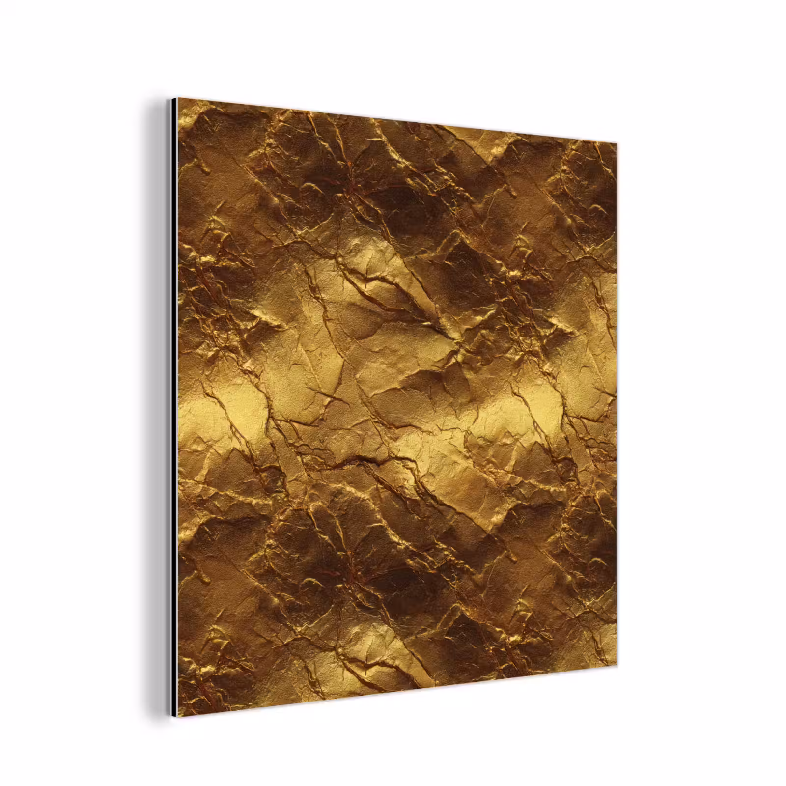 Aluminium schilderij - Bladgoud - Textuur - Goud — 1