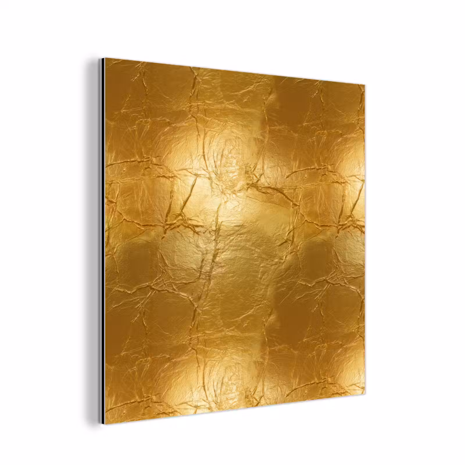 Aluminium schilderij - Bladgoud - Vintage - Textuur - Warm Goud — 1