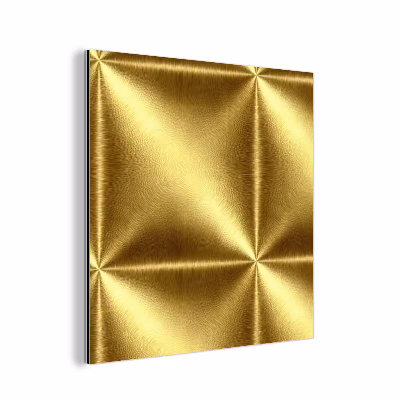 Aluminium schilderij - Textuur - Geborsteld Goud - Industrieel - Metallic — 1