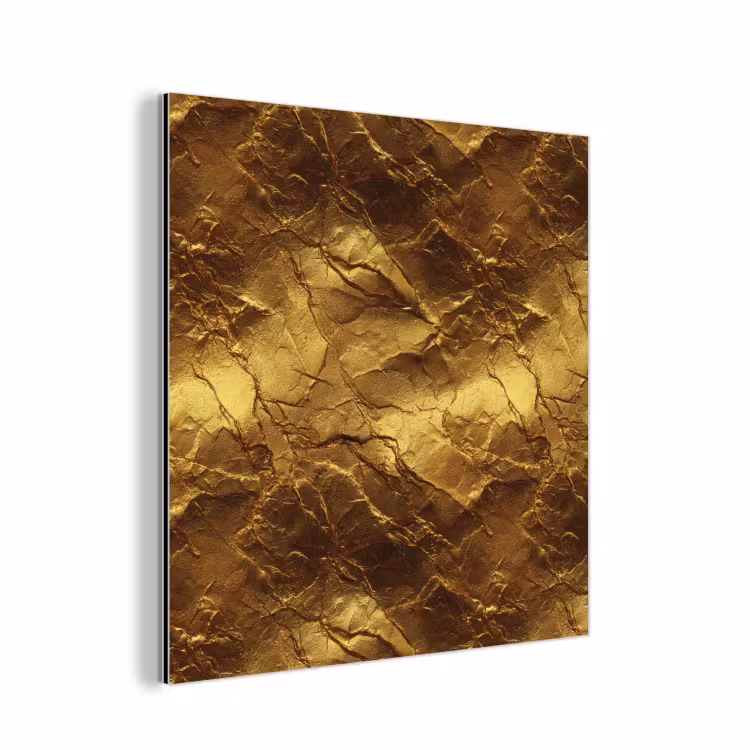 Aluminium schilderij - Bladgoud - Textuur - Goud — 1