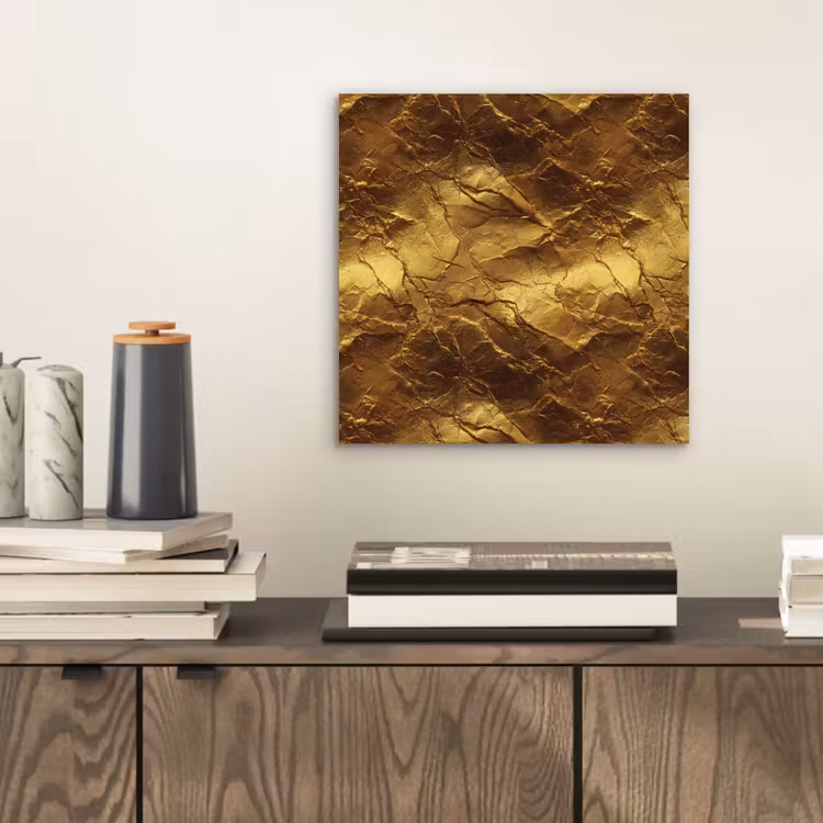 Aluminium schilderij - Bladgoud - Textuur - Goud — 2