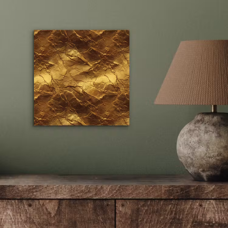 Aluminium schilderij - Bladgoud - Textuur - Goud — 3
