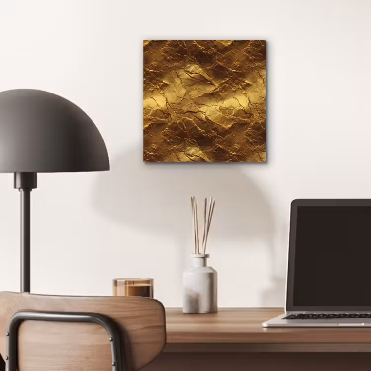 Aluminium schilderij - Bladgoud - Textuur - Goud — 6