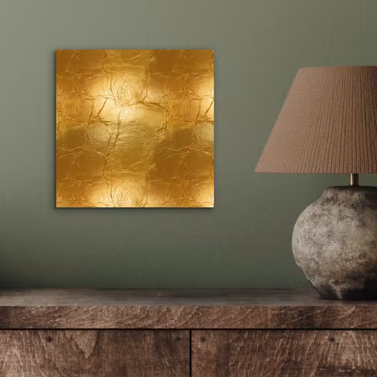 Aluminium schilderij - Bladgoud - Vintage - Textuur - Warm Goud — 3