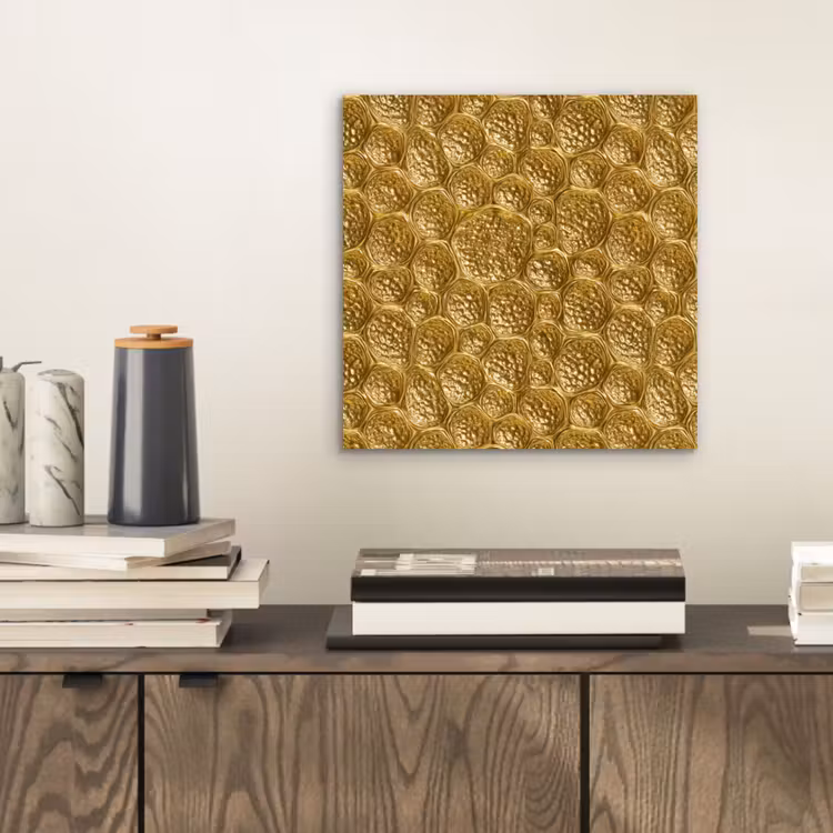 Aluminium schilderij - Gehamerd - Mozaïek - Antiek - Goud — 2