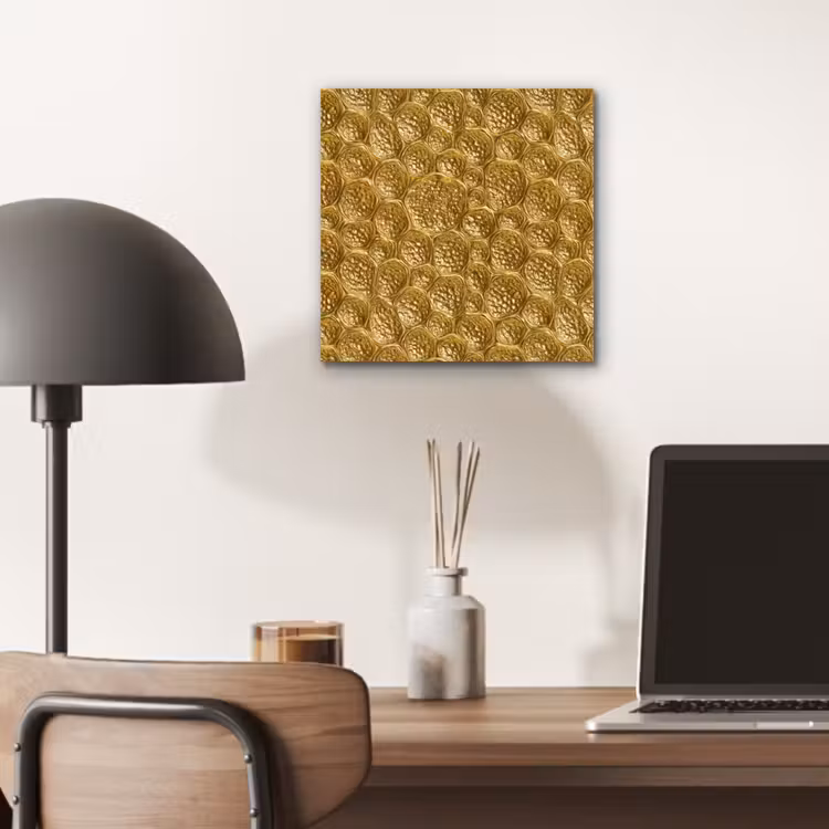 Aluminium schilderij - Gehamerd - Mozaïek - Antiek - Goud — 6