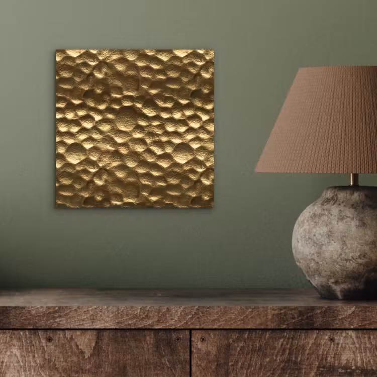 Aluminium schilderij - Gehamerd - Reliëf - Textuur - Bronsgoud — 3