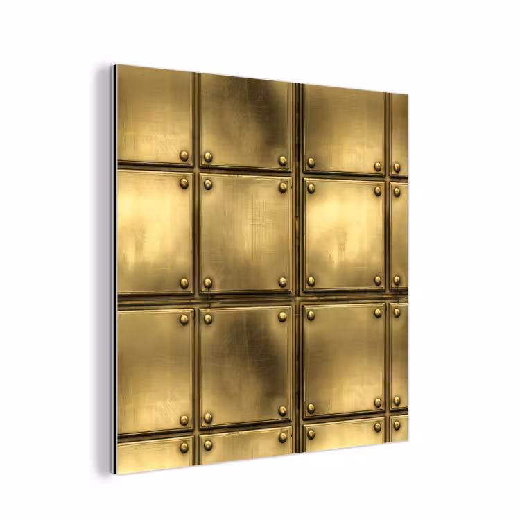 Aluminium schilderij - Platen - Industrieel - Stoer - Goud — 1