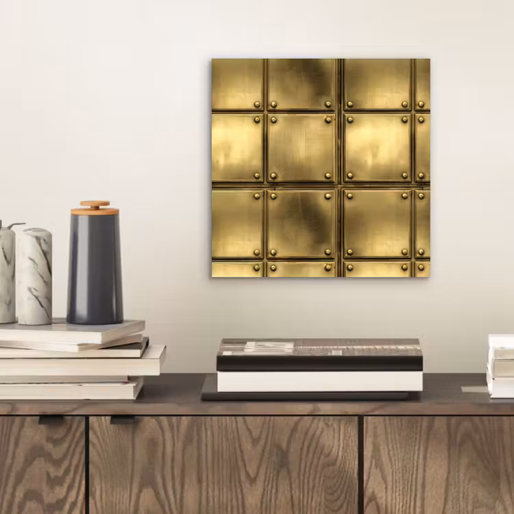 Aluminium schilderij - Platen - Industrieel - Stoer - Goud — 2