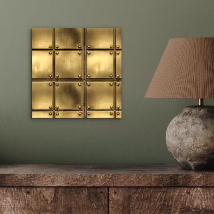 Aluminium schilderij - Platen - Industrieel - Stoer - Goud — 3