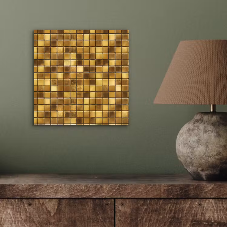 Aluminium schilderij - Tegels - Mozaïek - Luxe - Warm Goud — 3