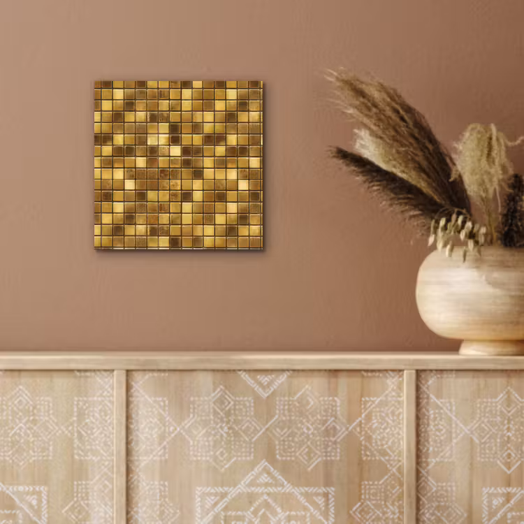 Aluminium schilderij - Tegels - Mozaïek - Luxe - Warm Goud — 5