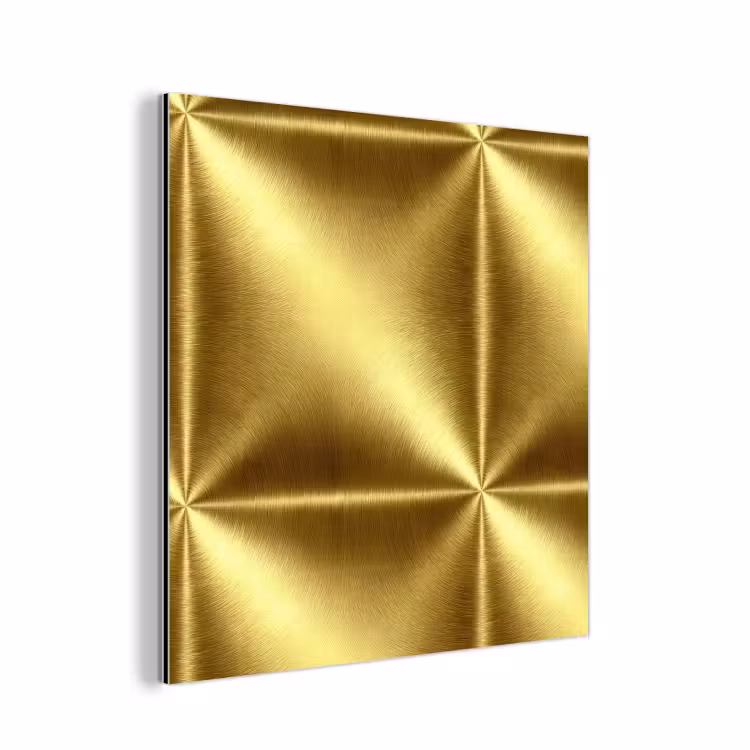 Aluminium schilderij - Textuur - Geborsteld Goud - Industrieel - Metallic — 1